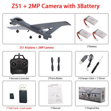 Load image into Gallery viewer, RC AirCrafts Z51 with 2MP HD Camera or No Camera 20 Minutes Fligt Time Gliders With LED Hand Throwing Wingspan Foam Plane