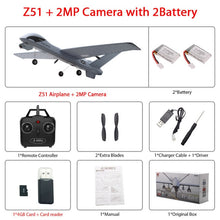 Load image into Gallery viewer, RC AirCrafts Z51 with 2MP HD Camera or No Camera 20 Minutes Fligt Time Gliders With LED Hand Throwing Wingspan Foam Plane
