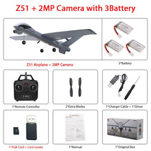 Load image into Gallery viewer, RC AirCrafts Z51 with 2MP HD Camera or No Camera 20 Minutes Fligt Time Gliders With LED Hand Throwing Wingspan Foam Plane
